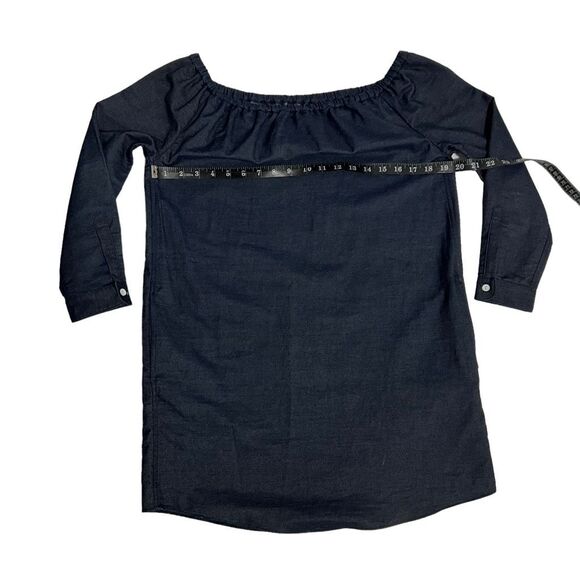 Rag & Bone Chambray Denim Off-Shoulder Mini-Dress Small Dark Blue - Picture 10 of 14